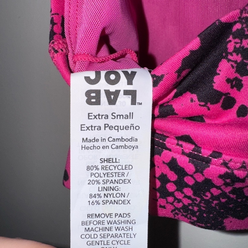 JoyLab Pink and Black Strappy Sports Bra - Picture 3 of 3